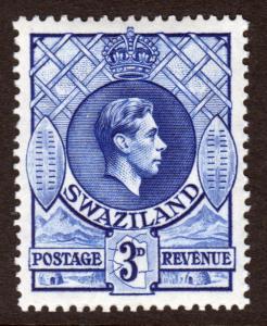 Swaziland KGVI 1938 3d Ultramarine SG32 Mint Hinged