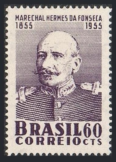 Brazil 824 block/4,MNH.Michel 880. Marshal Hermes da Fonseca,1855-1923.1955.