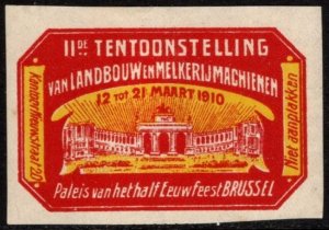 1910 Netherlands Poster Stamp 11th Exhibition Agriculture And Dairy Machinery