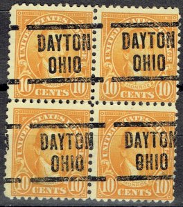 1926 10c Monroe w/Precancel f/DAYTON OH (642-204). SCARCE MULTIPLE!