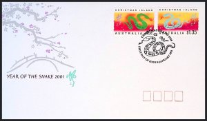 Australia - Christmas Island Chinese New Year - Year of the Snake (2001) FDC