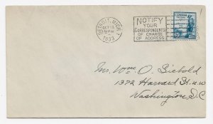 US 734 5c Gen Kosciuszko single on FDC Detroit, Mich Cancel No Cachet ECV $12.50