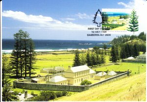 Australia 2014 Maxicard $1.40 Old Military Barracks Norfolk Joint Issue with ...