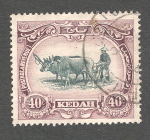 Malaya - Kedah, Scott #40   VF/XF, Used  CV $65.00 ......   3240033