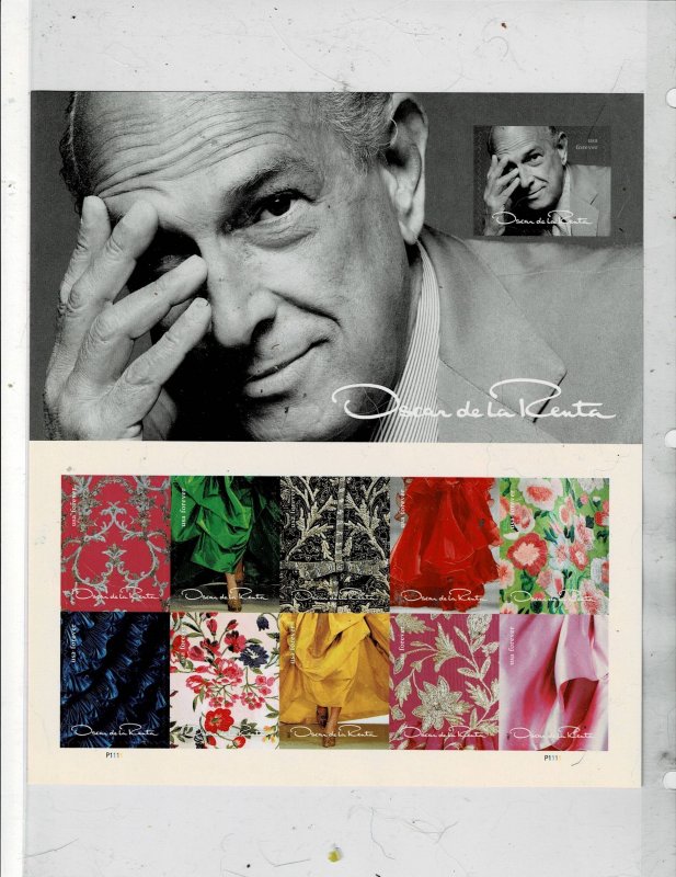 Oscar de la Renta Forever US Postage Sheet #5173 VF MNH