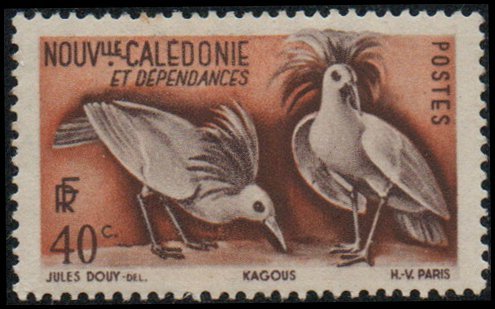 New Caledonia 278 - Mint-H - 40c Kagus (Birds) (1948)