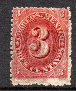 Mexico 1882 Foreign Mail Small Numeral 3¢ Rose No District MX25