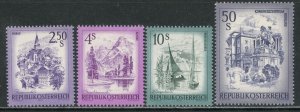 AUSTRIA Sc#962, 964, 972, 976 1973-78 Buildings & Scenes Part Set OG Mint NH