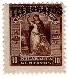 (I.B) Nicaragua Telegraphs : 10c Brown (1894) 