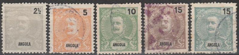 Angola #38-42 F-VF Used CV $4.50 (A16823)