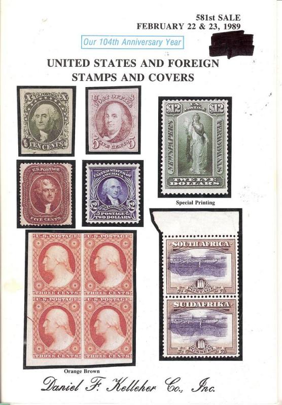 United States and Foreign Stamps and Covers, Kelleher 581