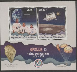 IVORY COAST - 2016 - Apollo 15 - Perf 2v Sheet - MNH -Private Issue