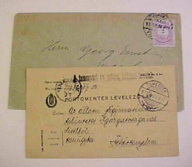 HUNGARY  1897 B/S GERMANY also TREMESVAR 1897