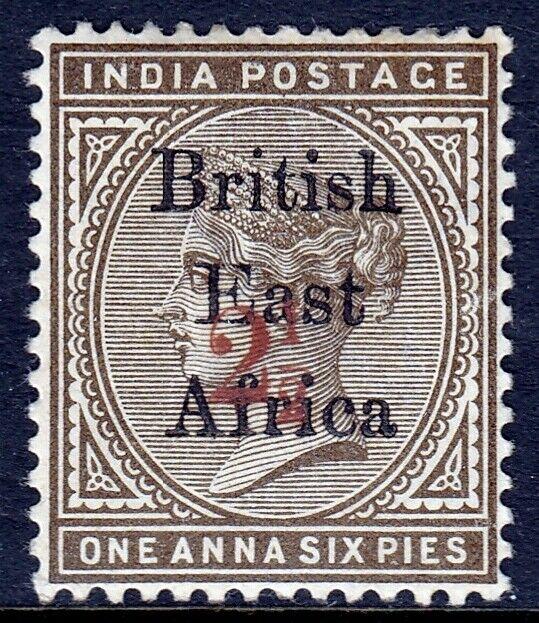 BR. EAST AFRICA — SCOTT 59 (SG 64) — 1895 2½ ON 1½a SURCH. — MH — SCV $115.00