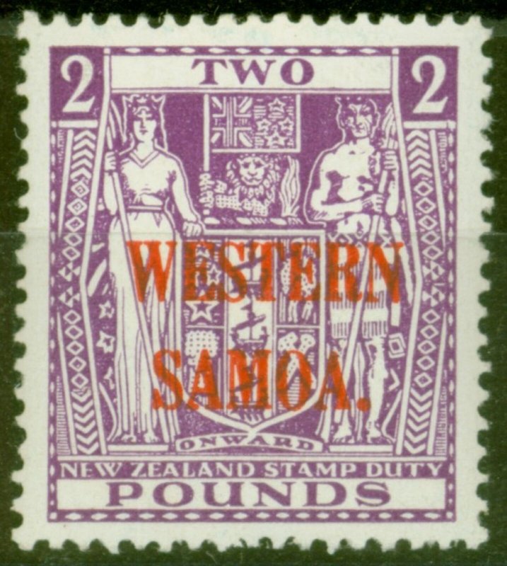 Western Samoa 1942 £2 Brt Purple SG194c Wiggins Teape V.F Very Lightly Mtd Mint