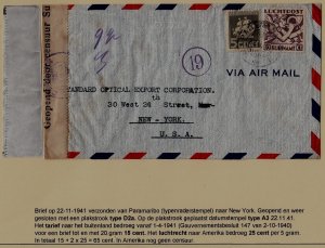 Suriname/USA censored cover 22.11.41