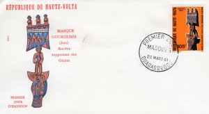 Upper Volta 1981 Sc#560/563 CEREMONIAL MASKS Set (4) FDC (4 covers)