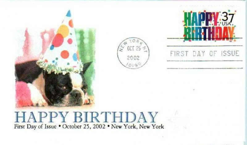 FPMG 3695 Happy Birthday to the Dog Boston Terrier