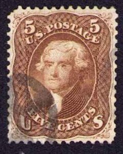 U.S. Sc #76 5¢ Brown 1863 