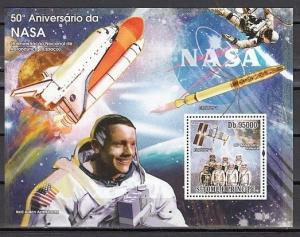 St. Thomas, 2008 issue. 50th Anniversary of NASA s/sheet. ^