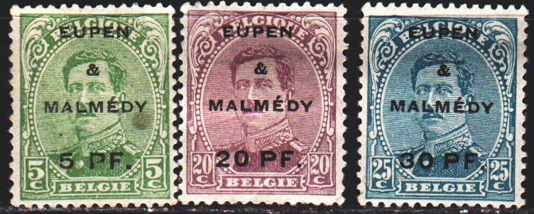 Belgium. 1920. 1-5 of the series. Overprints, King of Belgium. MLH.