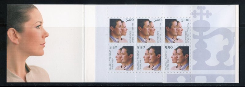 Greenland 430c MNH, Royal Wedding of Crown Prince Cplt. Booklet from 2004.