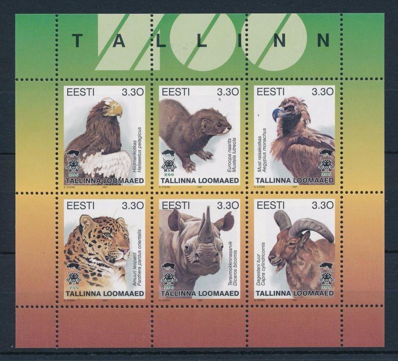 [27907] Estonia 1997 Wild Animals Mammals Zoo Tallinn MNH Sheet