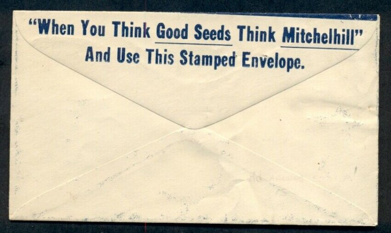 1920's, Unusual SEED CO. advertising AROUND THE STAMP on 2¢ envelope