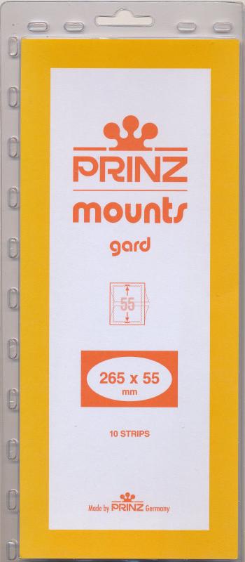 Prinz Scott Stamp Mount 55/265 mm - CLEAR (Pack of 10) (55x265 55mm 55)  STRIP