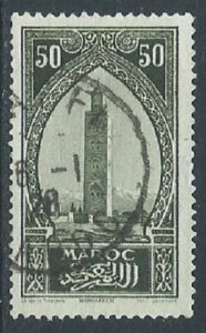 French Morocco, Sc #105, 50c Used