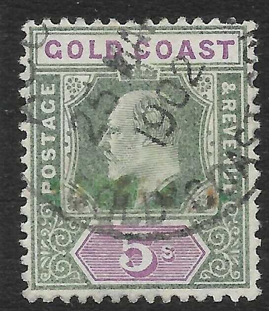 GOLD COAST SG46 1902 5/= GREEN & MAUVE USED