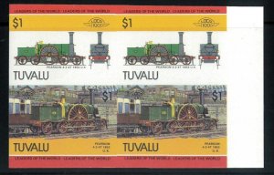 P2728 C - TUVALU YVERT 337/38 IMPERF PAIR TRAINS, NICE!! MNH-