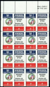 1422a, MNH Pre Printing Paper Fold & Misperf Error Block/16 Stamps - Stuart Katz