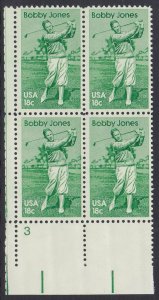 1933 Bobby Jones Plate Block MNH