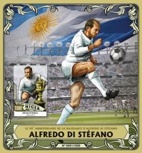 Alfredo Di Stefano Football Italy Soccer Sports Niger MNH stamp set 2 sheets