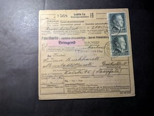 1943 Germany General Government Poland Parcel Receipt Cover Lublin to Buckhardt