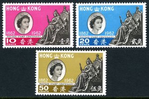 Hong Kong SC#200-202 STAMP CENTENARY (1962) MH