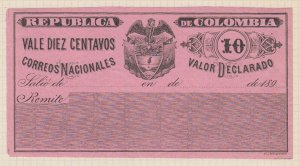 Colombia - 1892-93- SC Not listed in Scott - NGAI - Insured letter stamp