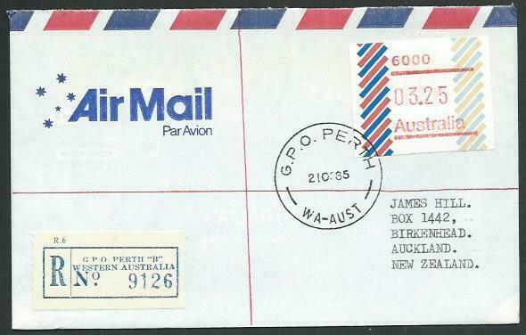 AUSTRALIA 1985 $3.25 Frama on registered airmail cover to New Zealand......60350