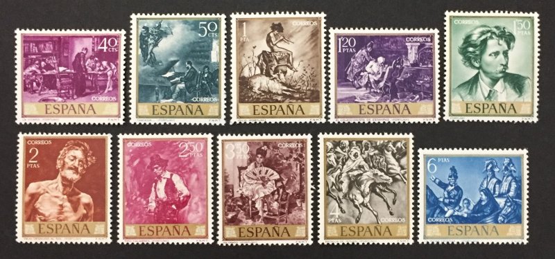 Spain 1968 #1512-21(10), Fortuny Paintings, MNH.