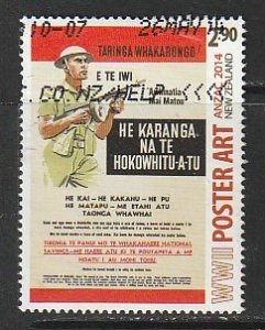 2014 New Zealand - Sc 2516 - used VF - 1 singles - WW II Poster