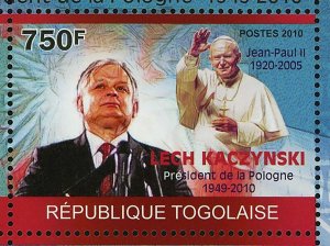 Lech Kaczynski Stamp Pope John Paul II Maria Kaczynska S/S MNH #3544-3547