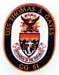 USS THOMAS S. GATES, CG-51 - U.S. NAVY SHIP PATCH