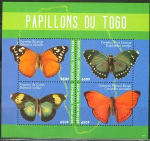 TOGO  2014 BUTTERFLIES OF TOGO SHEET MINT NH