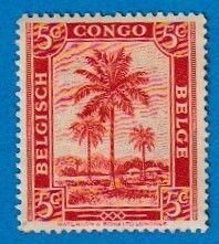 BELGIAN SCOTT#187 1942 OIL PALM TREES - MH