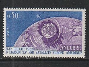 1962 Andorra, French - Sc 154 - MH VF - 1 single - Telstar satellite