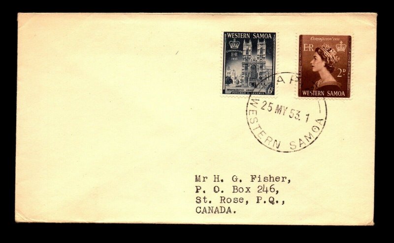 Western Samoa 1953 QEII Series On Cover / FDC? - N156