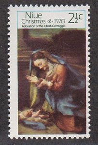 Niue # 135, Painting - Adoration by Correggio,Mint NH