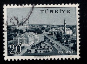 TURKEY Scott 1356 Edirne,  32.5x22 mm 1959 Used stamp