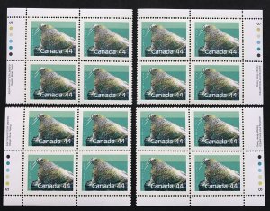 Canada #1171i MNH set of plate block, Slater paper, Atlantic walrus, issued 1988